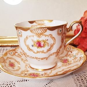 Pretty Royal Albert Floral Gold Cup and Saucer Set